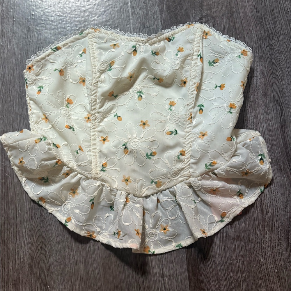 SHEIN Cream Ruched Skirt